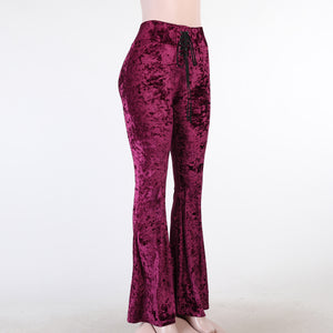 Lace Up Velvet Pants