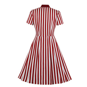 Vintage Striped Midi Dress