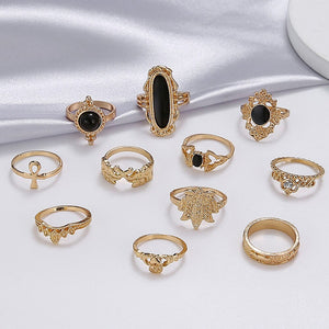 Black Gold Ring Set