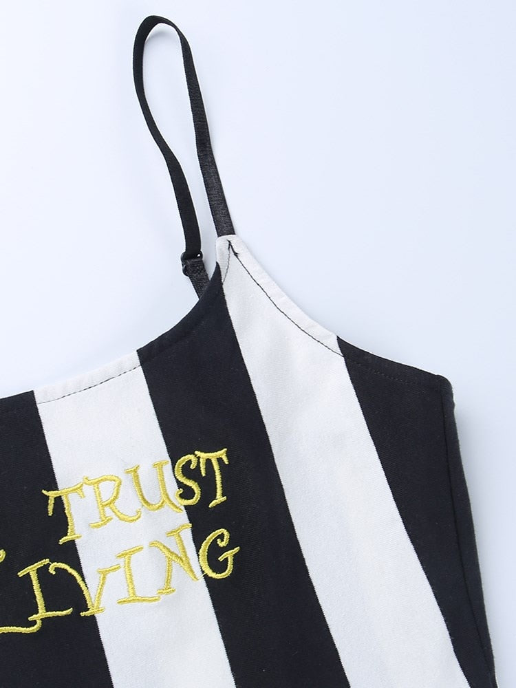 'Never Trust The Living' Striped Top