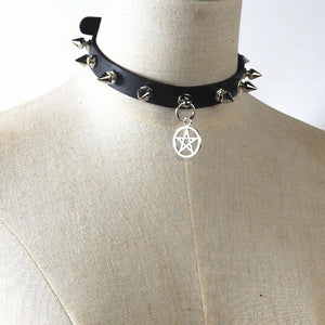 Rivet Pentacle Collar Necklace