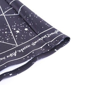 Pentagram Print Suspender Skirt