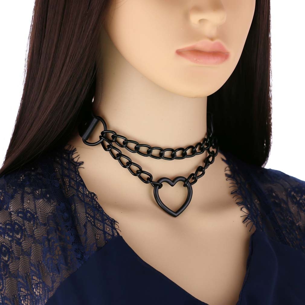 Hanging Heart Choker Necklace