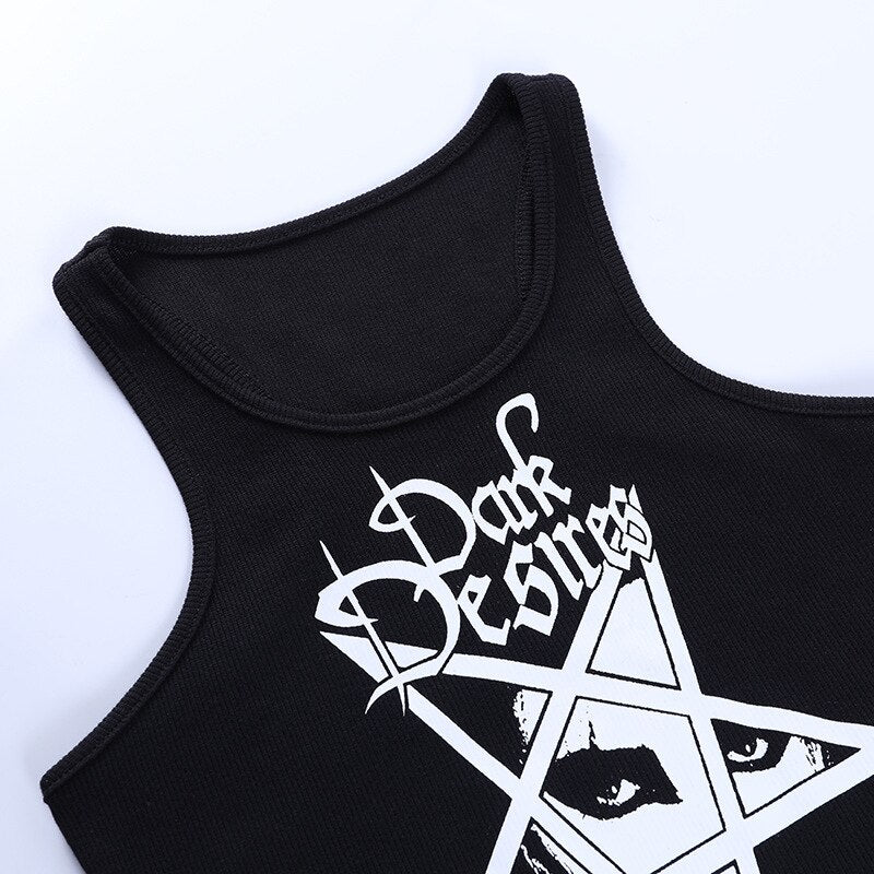 Dark Desires Pentagram Print Top