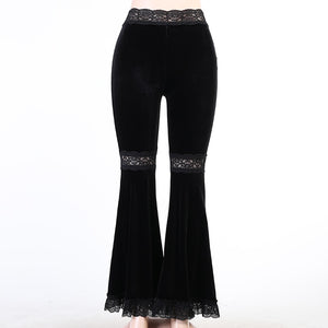 Lace Velvet Flare Trousers