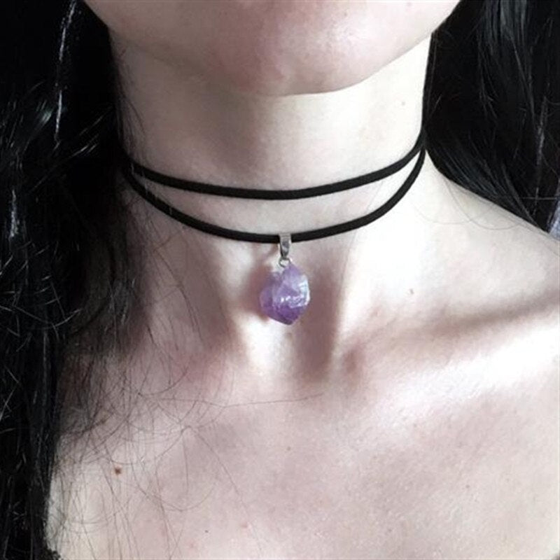 Double Layered Amethyst Choker