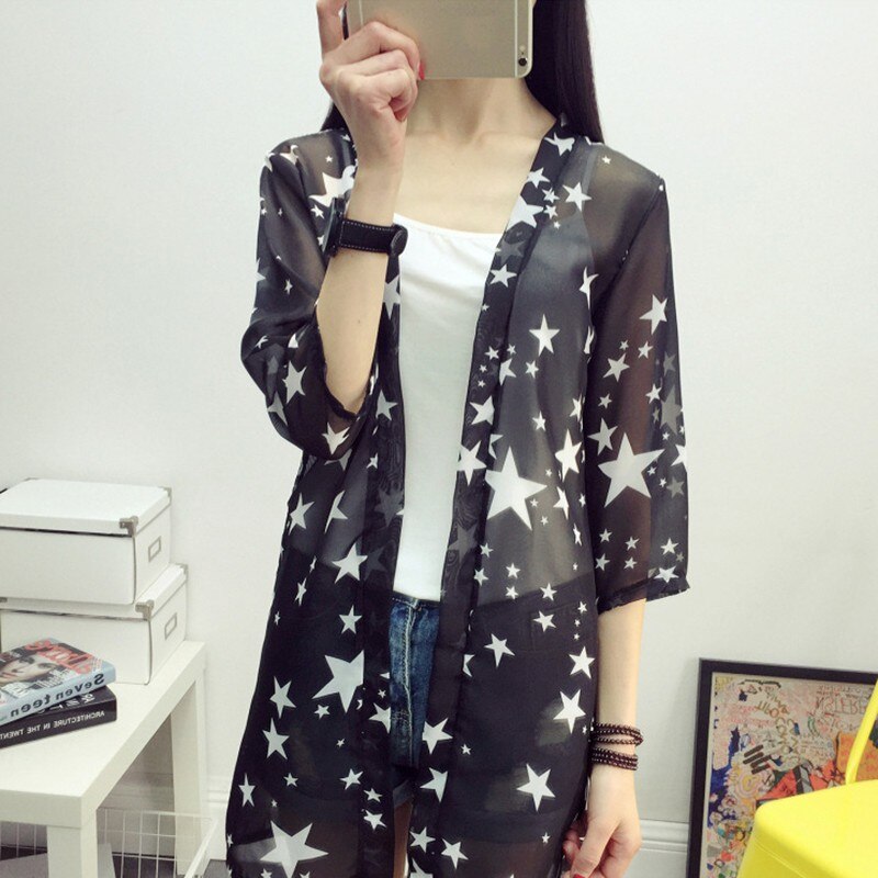 Star Print Loose Blouse