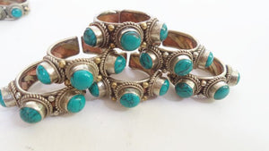 Triple Turquoise Beads Ring