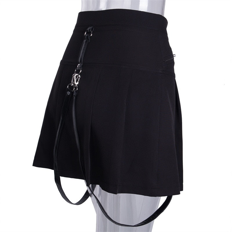 Black A-line Mini Skirt