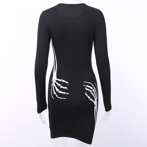 Hugging Skull Arms Mini Dress