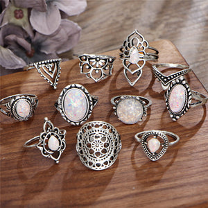 Big Opal Stone Ring Set