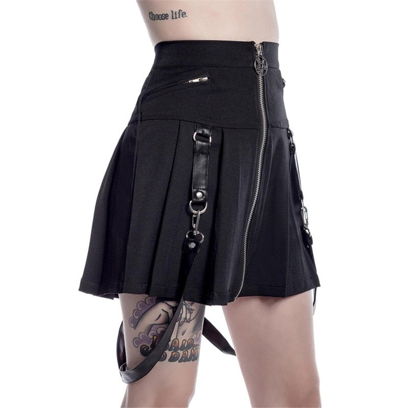 Black A-line Mini Skirt