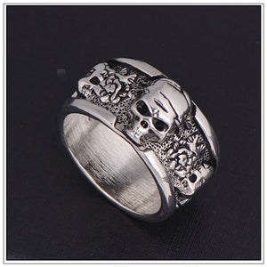 Silver Skull Head Ring