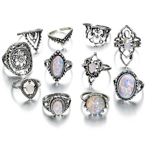 Big Opal Stone Ring Set