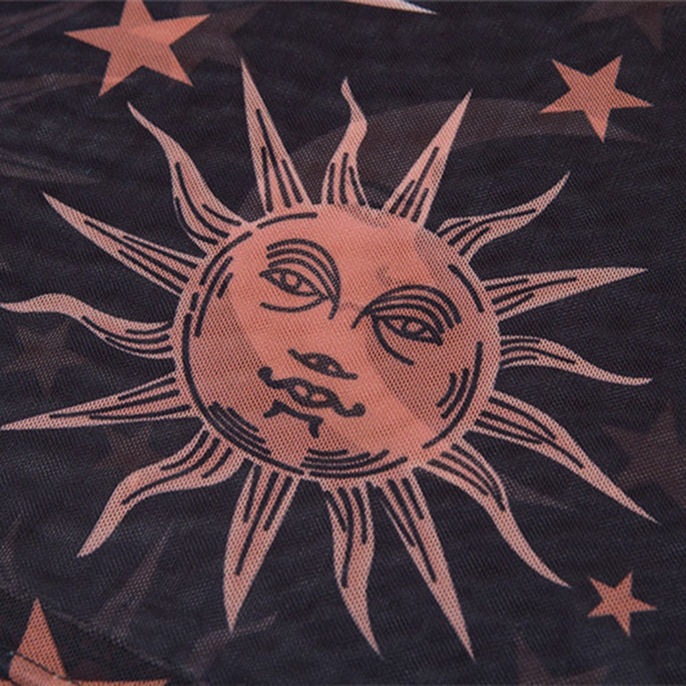 Sun Moon And Star Print Blouse