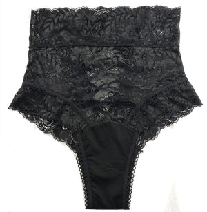 Black Floral Lace Brief