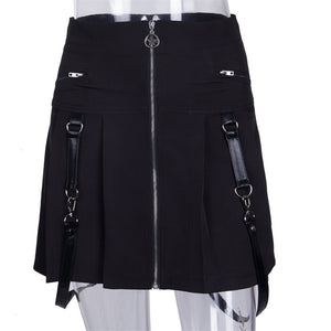 Black A-line Mini Skirt