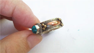 Triple Turquoise Beads Ring