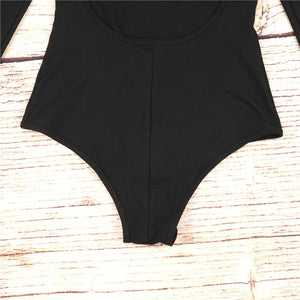 Black Backless Bodysuit