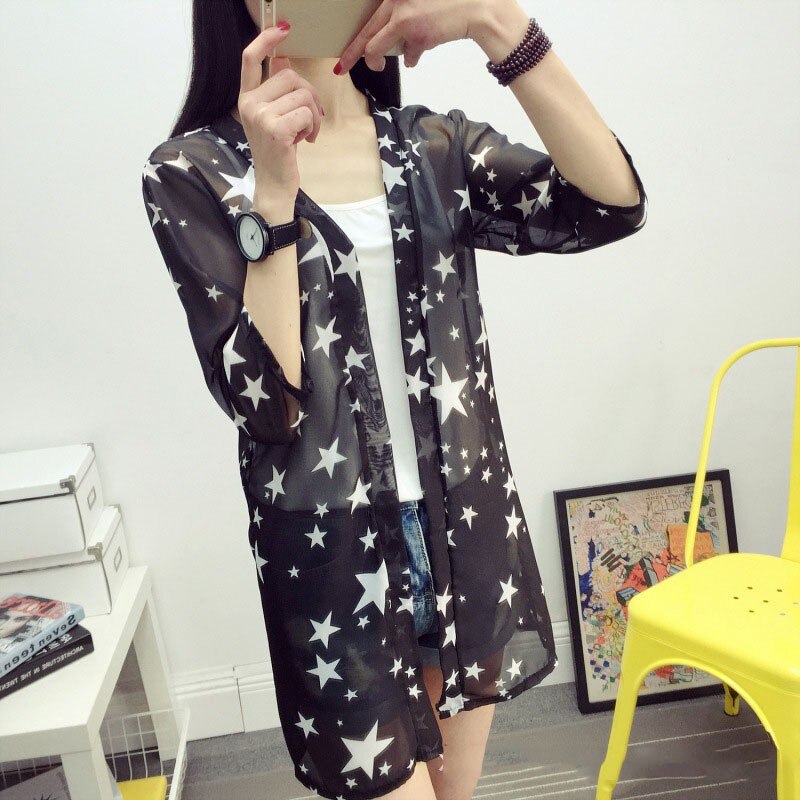 Star Print Loose Blouse