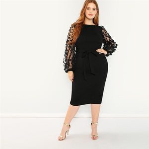 Plus Size Black Pencil Dress