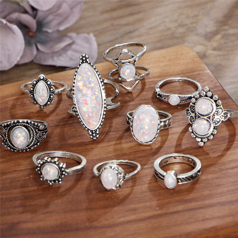 Big Opal Stone Ring Set