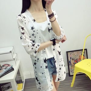 Star Print Loose Blouse