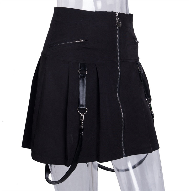 Black A-line Mini Skirt