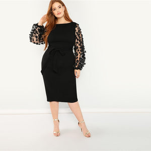 Plus Size Black Pencil Dress