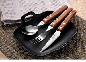 Wooden Handle Tableware Set