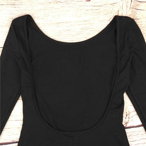 Black Backless Bodysuit