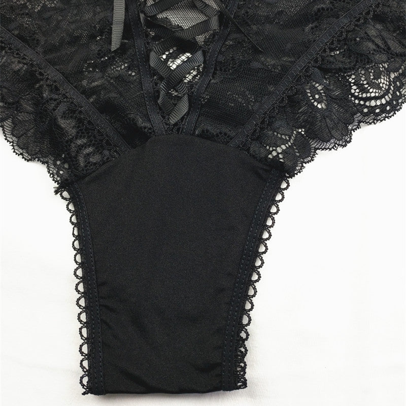 Black Floral Lace Brief