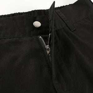 High Waist Black Cargo Trousers