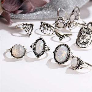 Big Opal Stone Ring Set