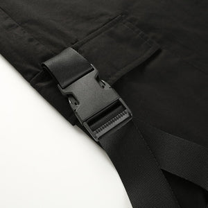 High Waist Black Cargo Trousers