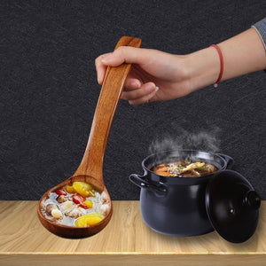 Curved Handle Wooden Soup Spoon