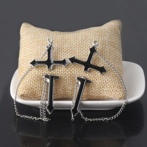 Black Cross Chain Earrings