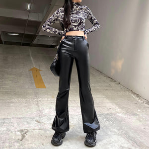 Leather Flare Pants