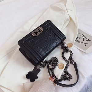 Croc Crossbody Bag With Chain