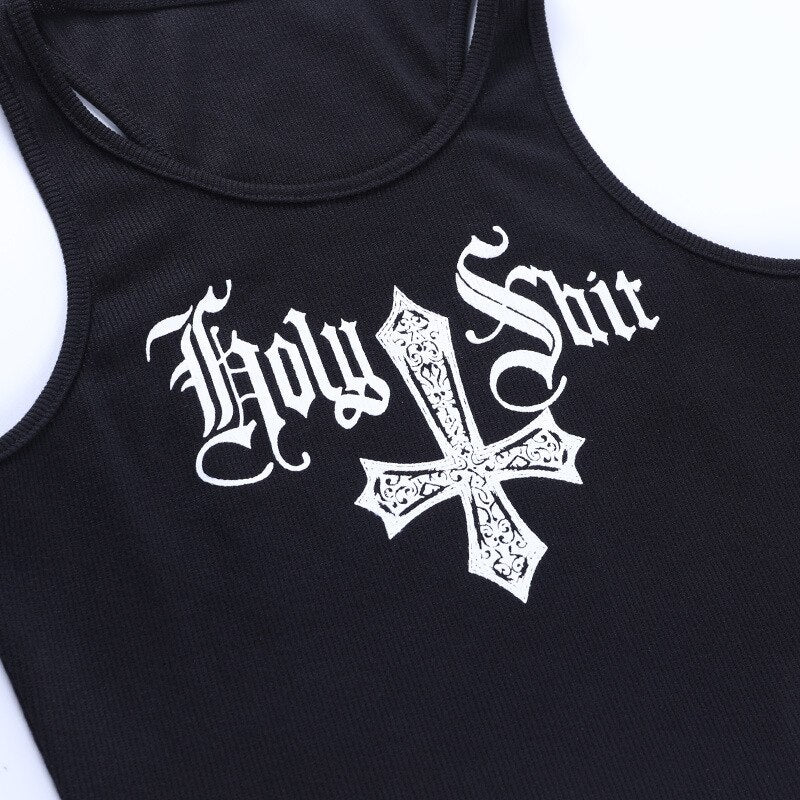 Holy Shit Print Crop Top