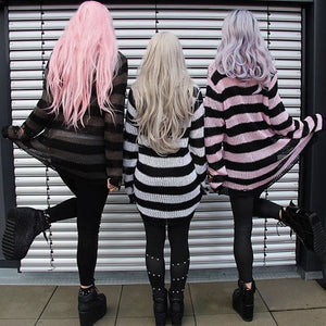 Witch Amanda Striped Loose Sweater(10 colors)