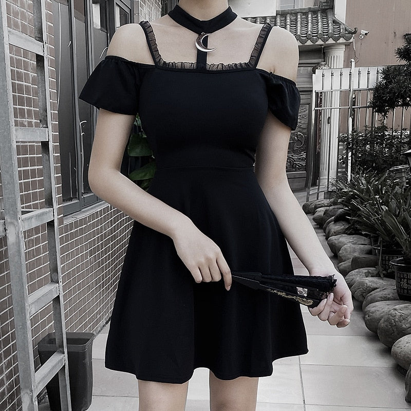 Off Shoulder Black Dress