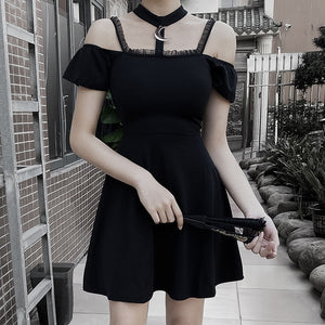 Off Shoulder Black Dress