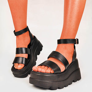 Buckle Detail Platform Sandals