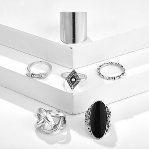 Pack Of Six Rings In Silver