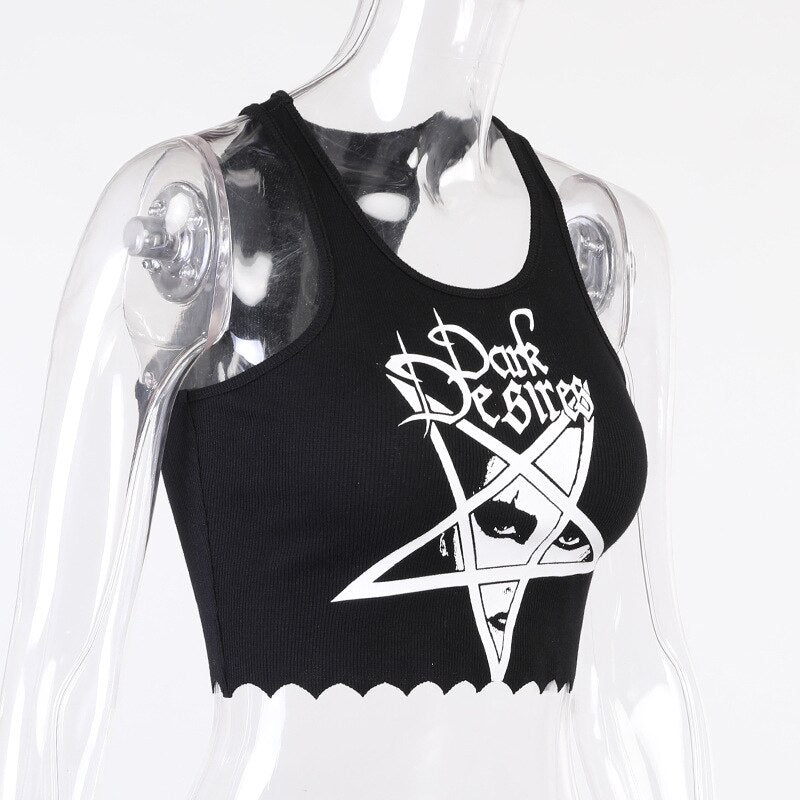 Dark Desires Pentagram Print Top