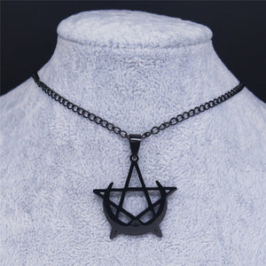 Moon And Pentagram Shaped Necklace