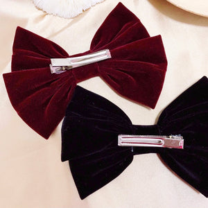 Velvet Bow With Clip