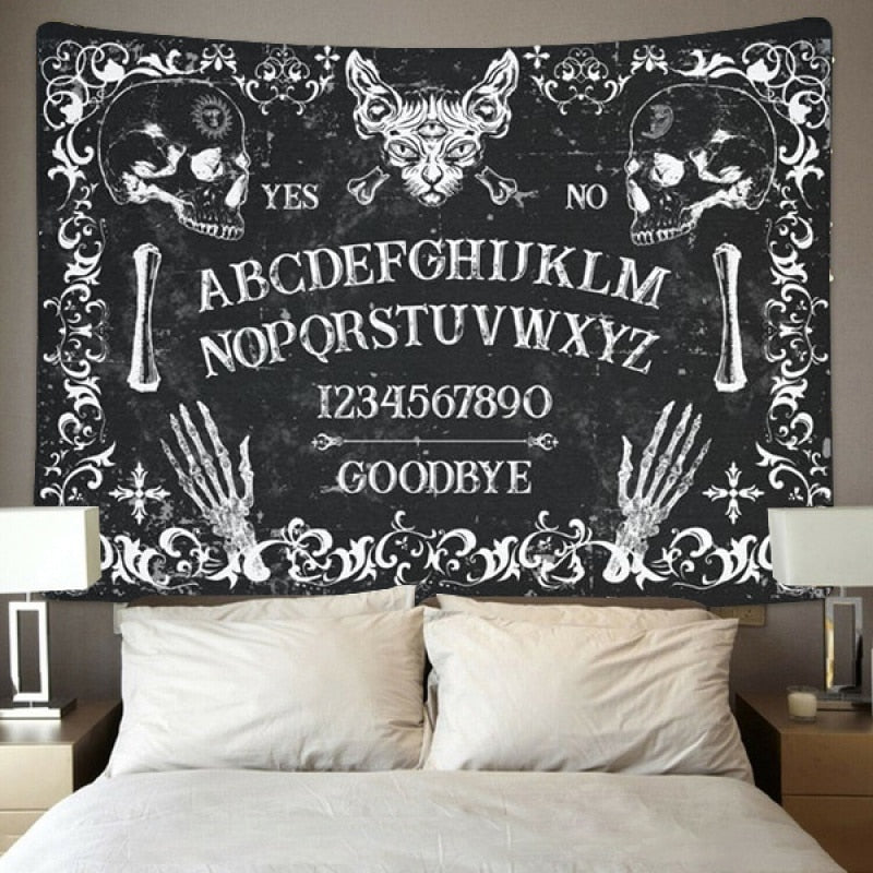 Two Skulls Witchy Tapestry