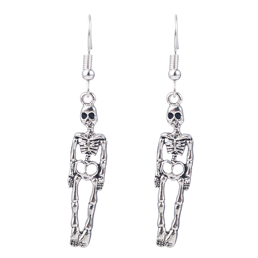 Skeleton Skull Dangle Earrings